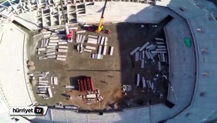 Trabzonspor’un yeni stadı havadan görüntülendi