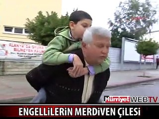 ALANYA'DA ENGELLİLERİN MERDİVEN ÇİLESİ