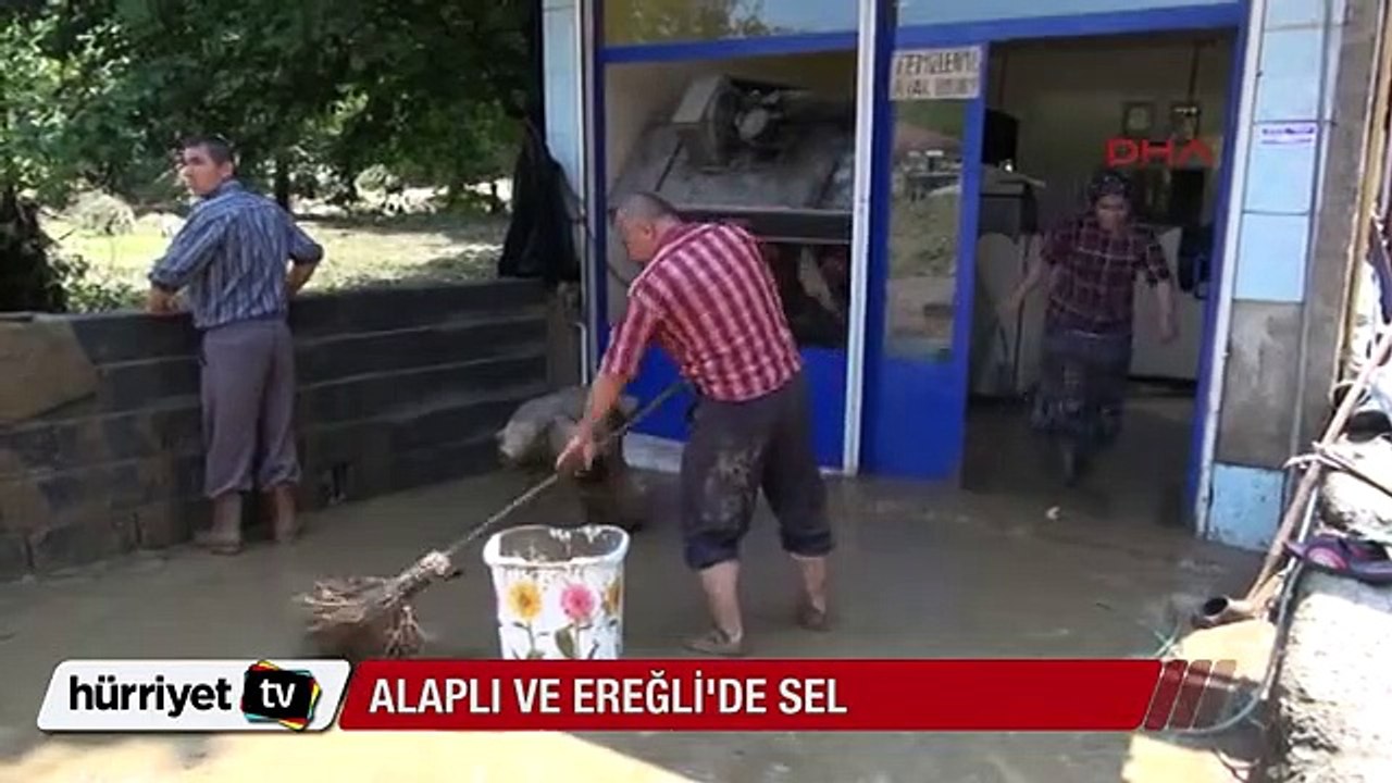 Zonguldak Alaplı ve Ereğli'de sel
