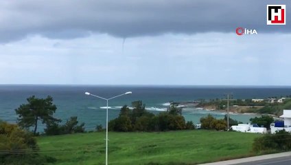 Alanya'da çıkan hortum böyle görüntülendi
