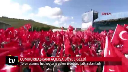 Cumhurbaşkanı Erdoğan tören alanına böyle geldi