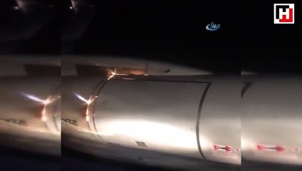 Rusya'da motoru alev alan uçak paniğe neden oldu