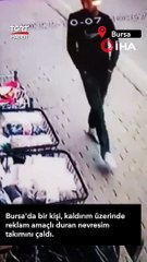 Bursa'da Mağaza Önünde Duran Nevresim Takımını Çaldı