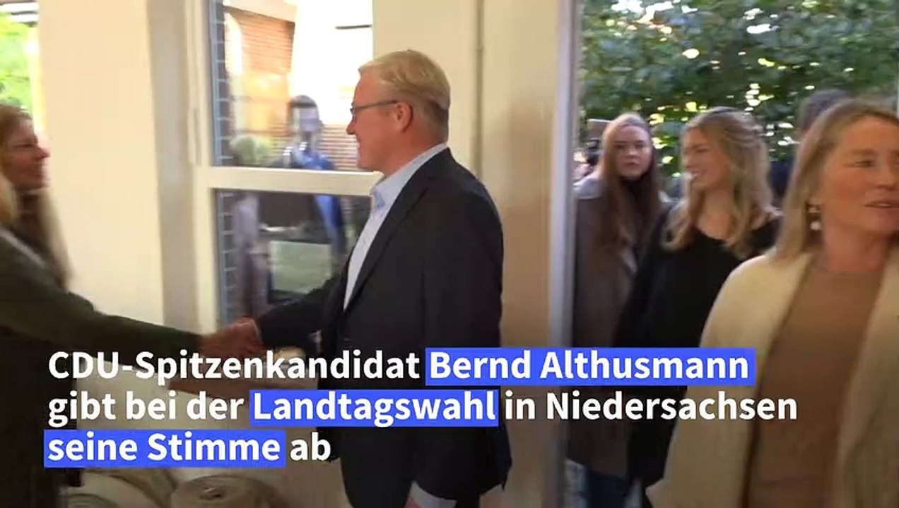 Landtagswahl in Niedersachsen: Althusmann gibt Stimme ab