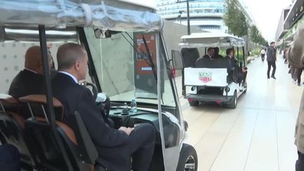 Cumhurbaşkanı Erdoğan, Galataport İstanbul'da incelemelerde bulundu