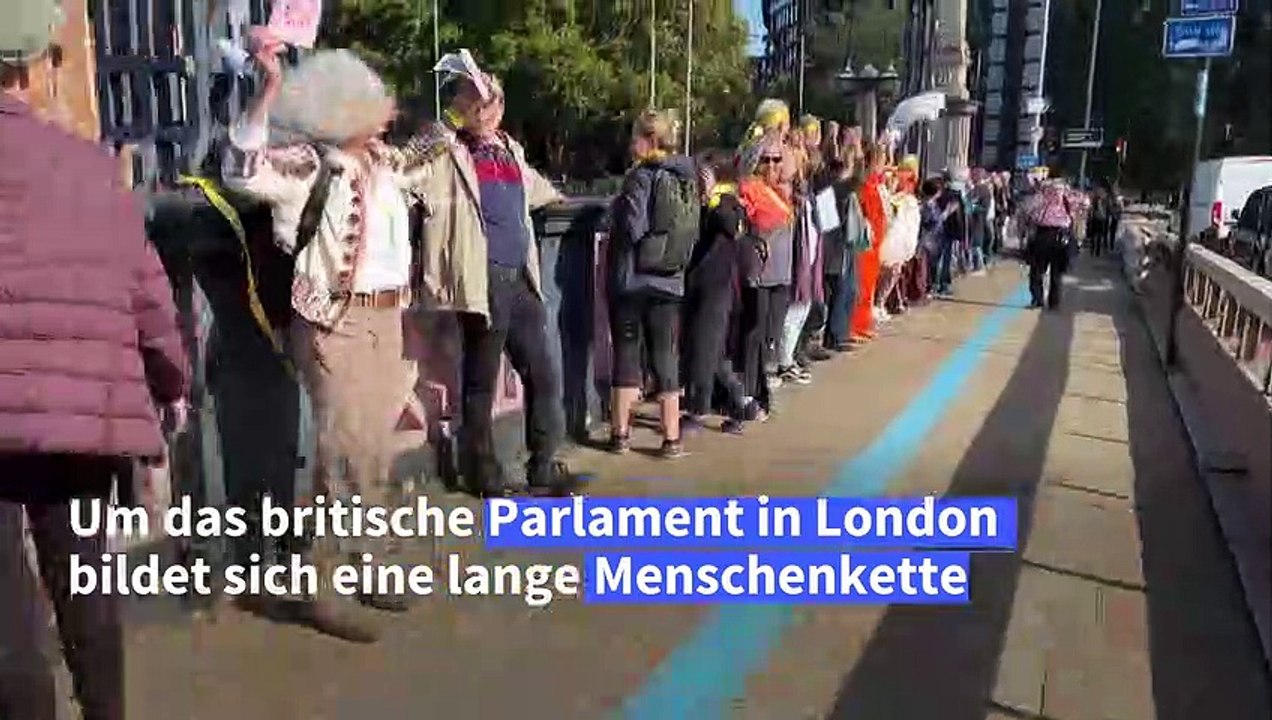 Assange-Unterstützer bilden Menschenkette um britisches Parlament