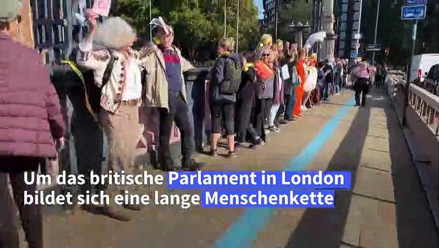 Assange-Unterstützer bilden Menschenkette um britisches Parlament
