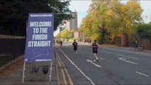 Manchester Half Marathon 2022: runners in action in the race on 9th October 2022
