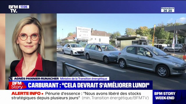 Carburant: La situation devrait s'améliorer au fil de la journée de lundi, annonce Agnès Pannier-Runacher