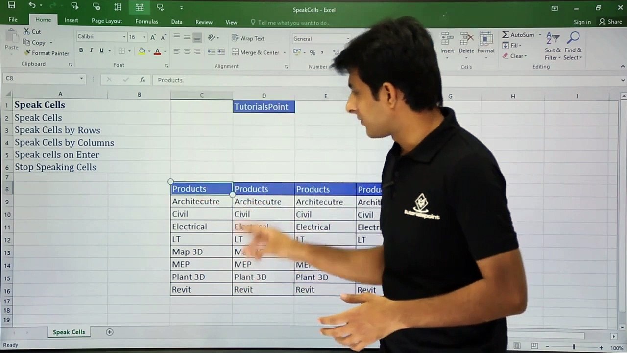 MS Excel - Speak Cells