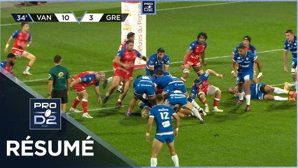PRO D2 - Résumé RC Vannes-FC Grenoble Rugby: 26-10 - J06 - Saison 2022/2023