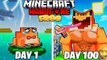 I Survived 100 DAYS as a FROG in HARDCORE Minecraft!