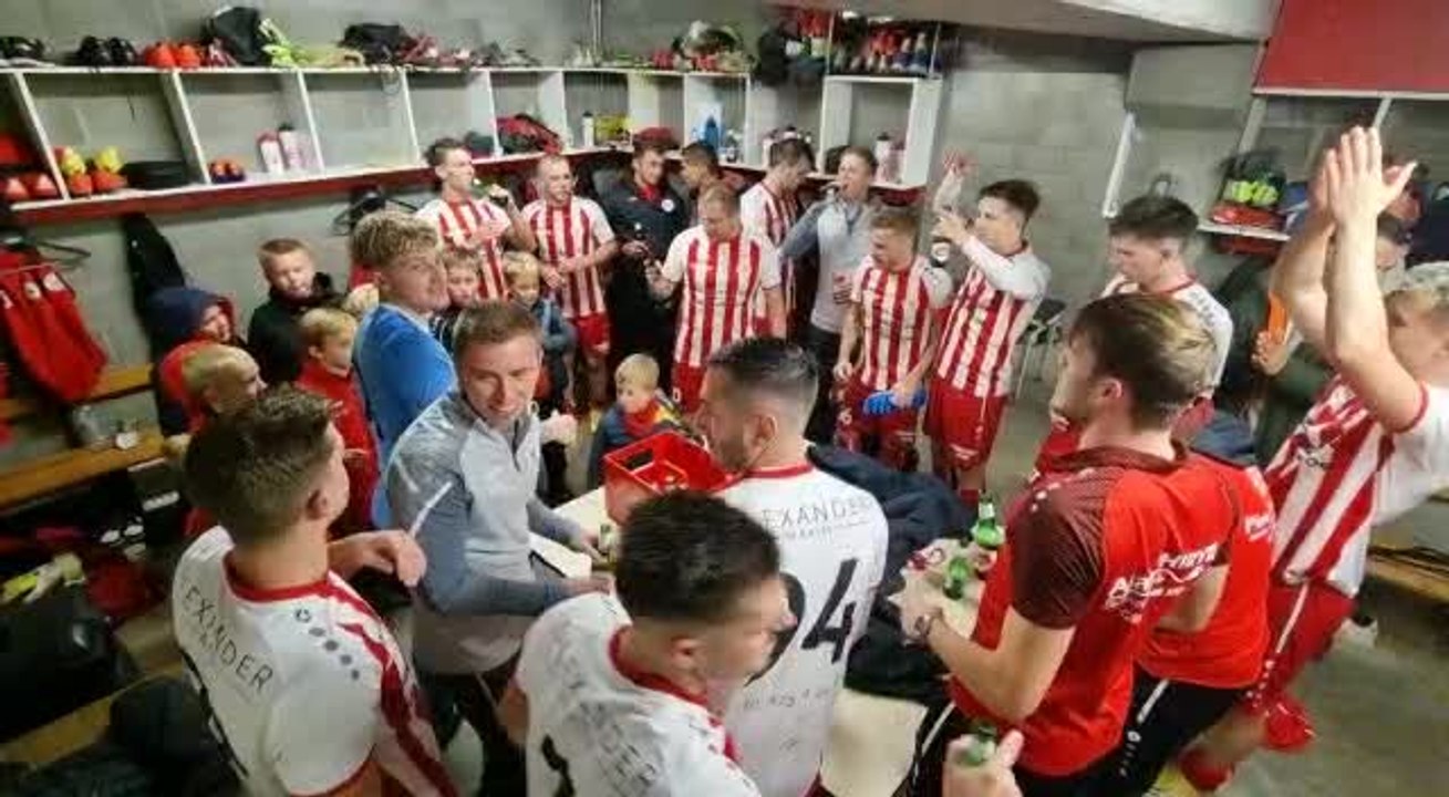 Ambiance à Aische après la victoire contre Jodoigne