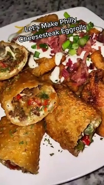 Philly cheesesteak egg rolls Everyday Cooking Recipes #EverydayCookingRecipes