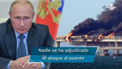 Vladimir Putin acusa a Ucrania de “ataque terrorista" tras explosión en puente de Crimea