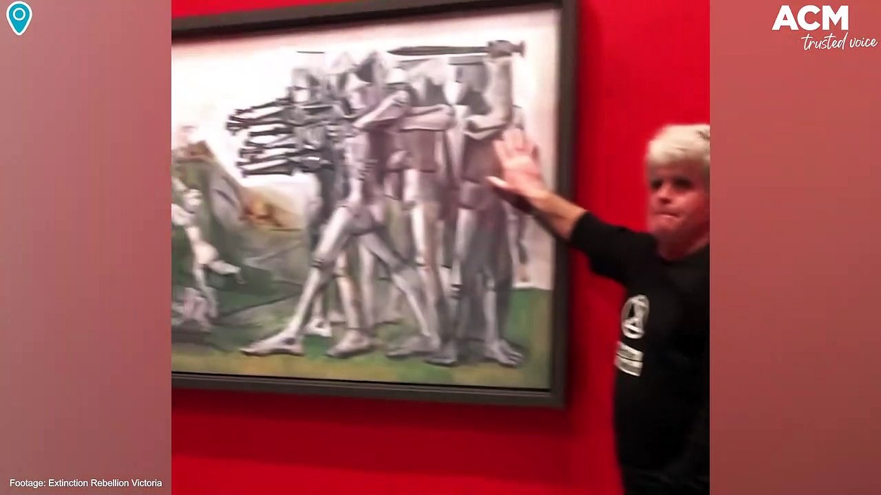 Climate protesters glue selves to Picasso painting in Melbourne, Victoria | October 10, 2022 | ACM