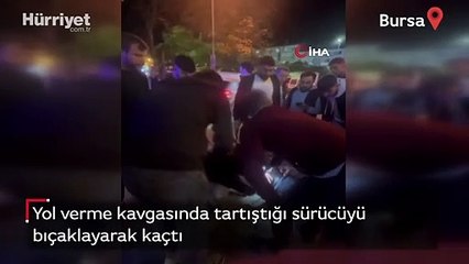 Yol verme kavgasında tartıştığı sürücüyü bıçaklayarak kaçtı