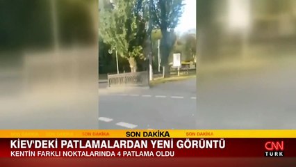 Kiev'deki patlamadan sıcak görüntüler