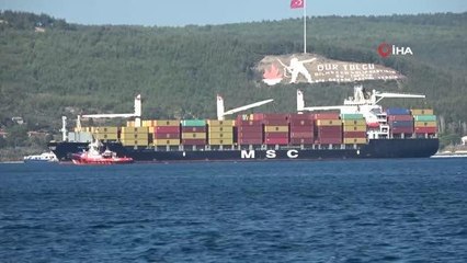 Çanakkale 3. sayfa haberi: Çanakkale boğazından geçen konteyner gemisi makine arızası yaptı