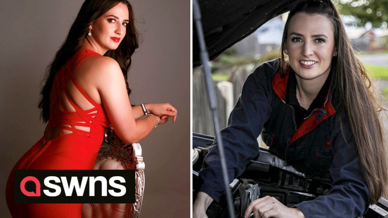 Petrol-head mechanic ditches repairing cars and greasy overalls to become beauty queen