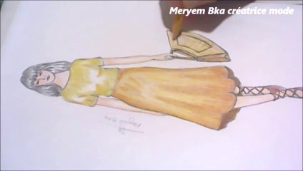 Dessin t.shirt et une jupe évasée étape par étape