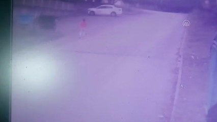 Sahipsiz köpeklerin çocuğa saldırması güvenlik kamerasına yansıdı