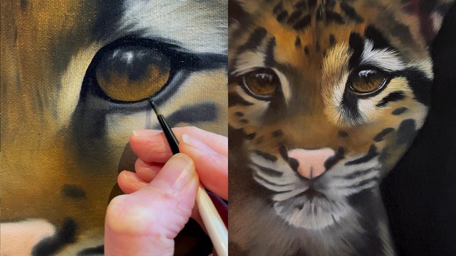 'Clouded Leopard Realism Wip' - Excellent portrait of leopard by painter