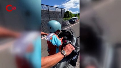 AKP'li Kenan Sofuoğlu, 3 yaşındaki oğlunu tek başına motosiklete bindirdi