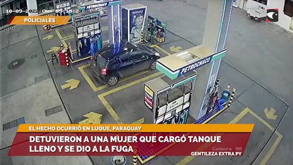 Detuvieron a una mujer que cargó tanque lleno y se dio a la fuga