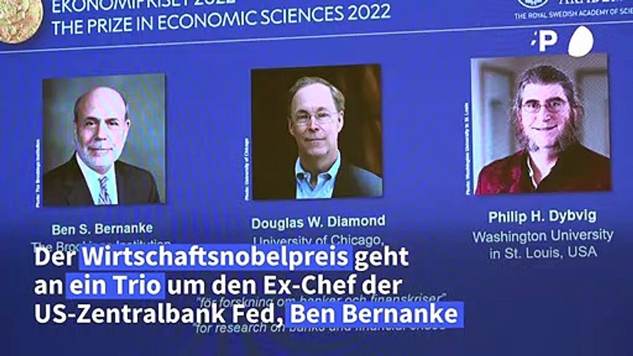 Wirtschaftsnobelpreis geht an Trio um Ex-Fed-Chef Bernanke