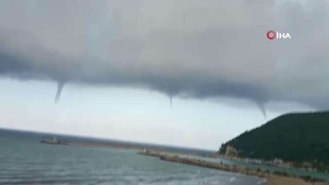 Karadeniz'de hortum paniği: Bir ilçede aynı anda 6 hortum ortaya çıktı