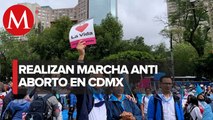 En CdMx, grupos provida realizan marcha en Paseo de la Reforma
