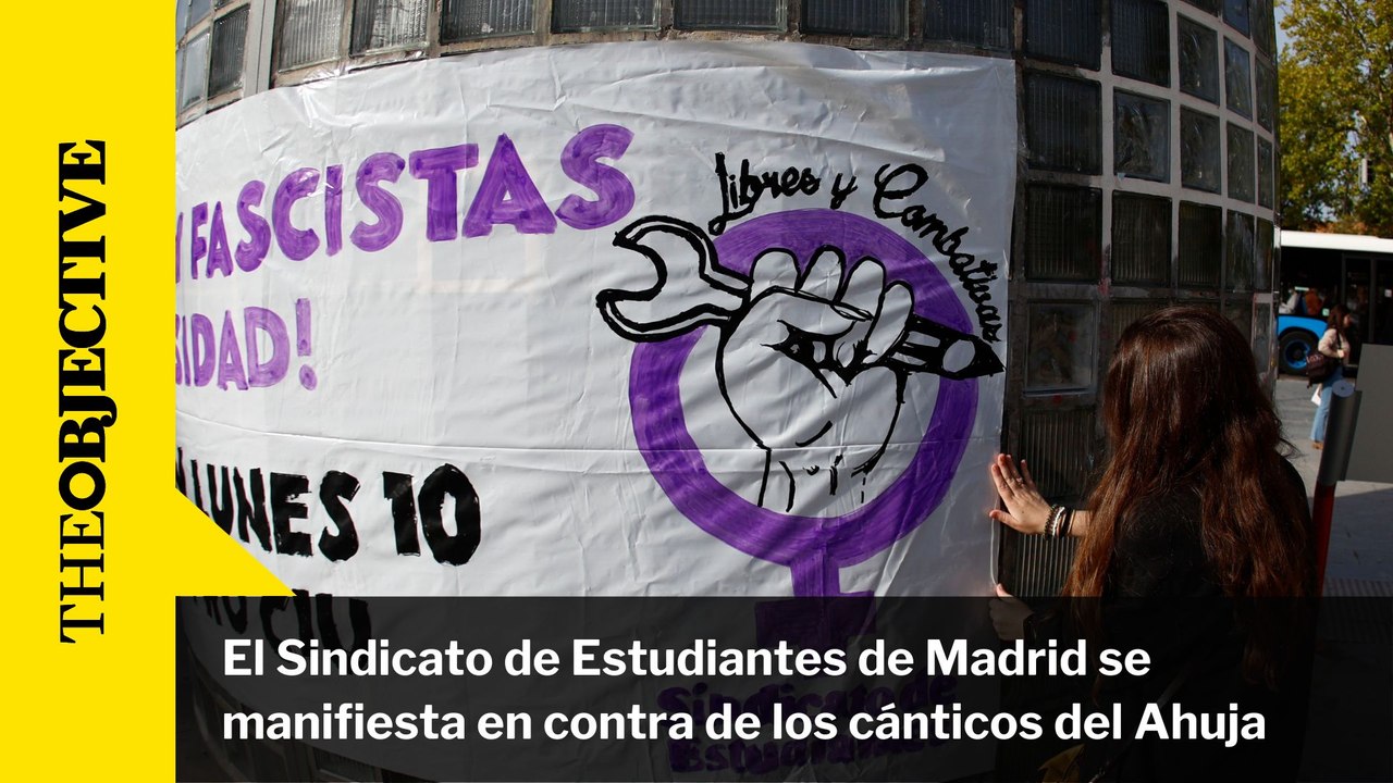 El Sindicato de Estudiantes de Madrid se manifiesta en contra de los cánticos del Ahuja