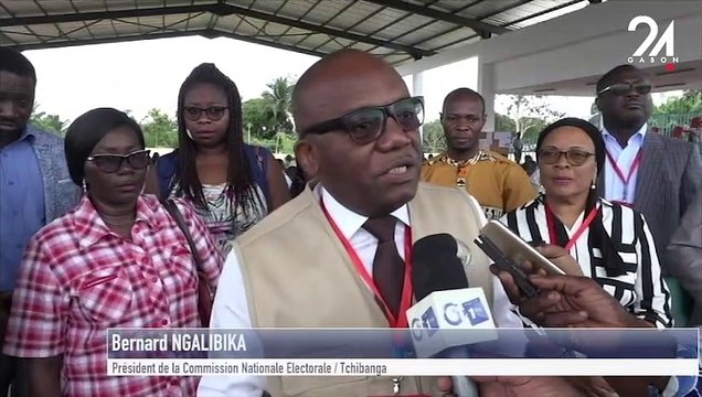 GABON POLITIQUE - ÉLECTIONS LÉGISLATIVES PARTIELLES À TCHIBANGA, CGE RÉUNION DES SCRUTATEURS