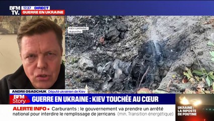 Après les bombardements à Kiev, le député Andrii Osadchuck dénonce un "crime de guerre de plus"