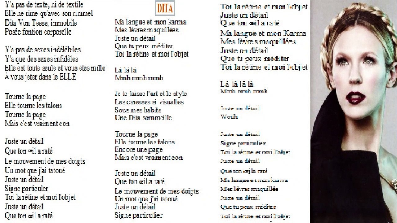 LORIE — DITA | (LORIE : “REGARDE-MOI” – L'HISTOIRE D'UN NOUVEL ALBUM) – (2011) | LYRICS | CD ALBUM DE LORIE | Media, Special Edition, Collector's Edition