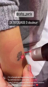 Thylane Blondeau se fait retirer un tatouage sur Instagram.