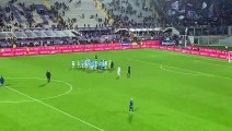 Fiorentina - Lazio, i festeggiamenti della squadra sotto al settore ospiti!