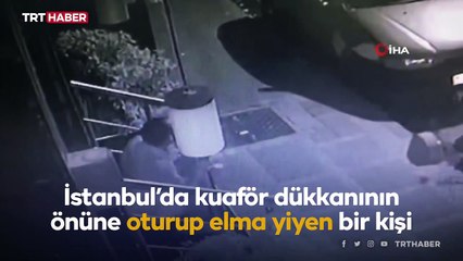 Önce elma yedi, sonra merdiven korkuluğunu çaldı