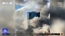 [이 시각 세계] 러시아 공격에 삼성전자 입주 건물 유리 '와장창'