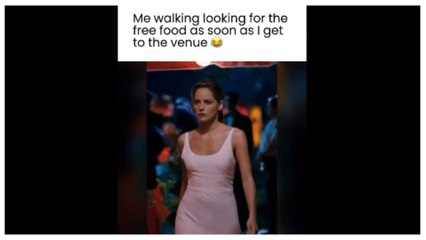 Me walking looking for the free food as soon as l get to the venue