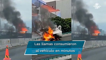 Se incendia camioneta en el Segundo Piso del Periférico