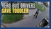 Heroic bus drivers save toddler after carjacking