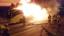 Ankara’da seyir halindeki yolcu otobüsü yandı