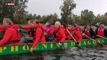 Octobre rose : des femmes victimes de cancer du sein rament en dragon boat