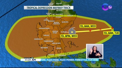 Nasa signal number 1 na ang ilang probinsiya sa Luzon dahil sa bagyong Maymay | BT