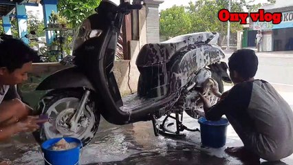 Tips&trik mencuci motor yang benar,kinclong