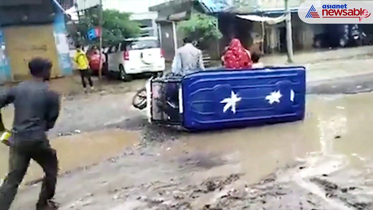 UP civic apathy: E-Rickshaw overturns next to VIP convoy on potholed road, officials don't stop