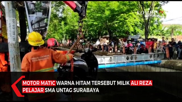 Diduga Ngantuk , Pelajar Kecelakaan Motor Masuk Sungai