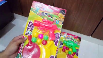 Unboxing and Review of Toy gun and ping pong set for kids gift